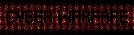Cyber warfare text on hex code illustration