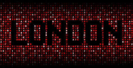 London text on hex code illustration