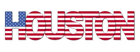 Houston overlapping flag text illustrationの写真素材