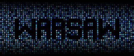 Warsaw text on hex code illustrationの写真素材