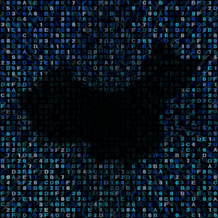 China map on hex code illustrationの写真素材