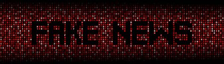 Fake News text on hex code illustrationの写真素材