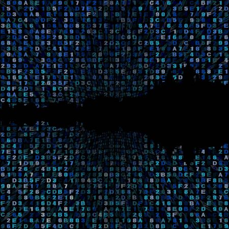 Ottawa skyline silhouette on hex code illustrationの写真素材