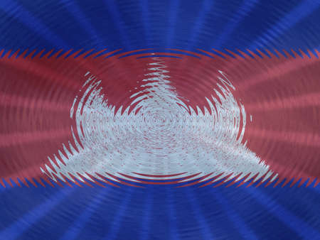 Cambodia flag background with ripples and rays illustrationの写真素材