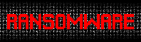 Ransomware text on hex code illustrationの写真素材