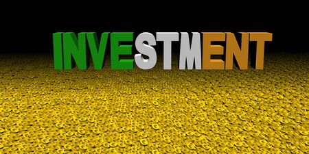 Investment text with Irish flag on coins illustrationの写真素材