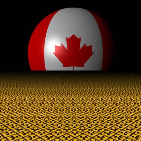 Canadian flag sphere and radioactive warning signs illustrationの写真素材
