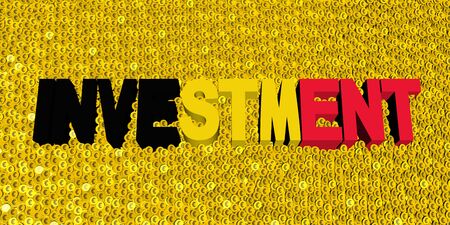 Investment text with Belgian flag on coins illustrationの写真素材