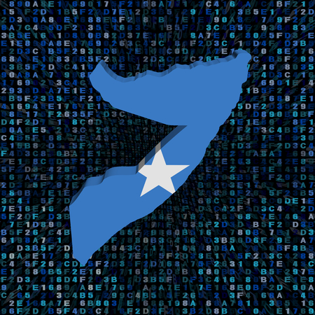 Somalia map flag on hex code illustrationの写真素材