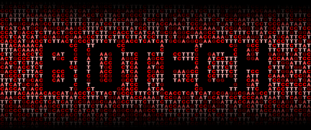 Biotech text on DNA genetic code background illustrationの写真素材