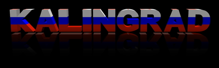 Kalingrad text with Russian flag reflected 3d illustrationの写真素材