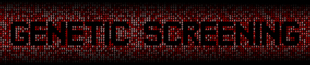 Genetic Screening text on DNA genetic code background illustrationの写真素材