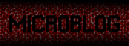 Microblog text on hex code illustrationの写真素材