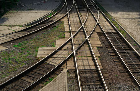 railroad junctionの写真素材