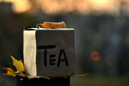 Paper tea chest outdoorsの写真素材