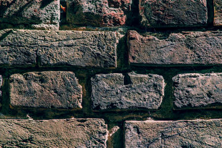 Old brick wall close up texture backgroundの写真素材