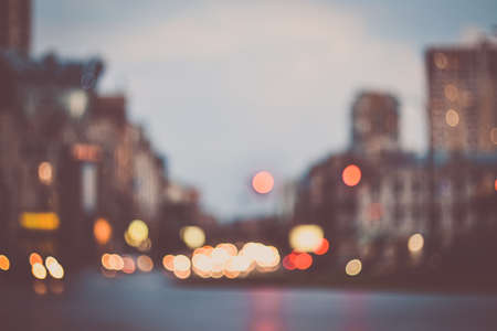 Blurred evening city street lights background
