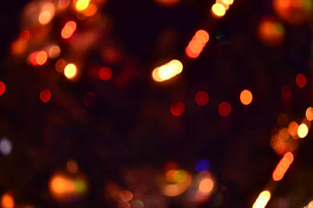 Soft focus Christmas Tree Lights background  in dark