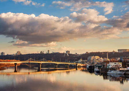Kiev, Ukraine. View of the Dnieper River, the Right Bank of the cityの写真素材