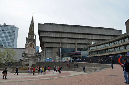 Birmingham UK  May 15: view of Chamberlain Square  the old central library in Birmingham UK on May 15 2015. Built in the Brutalist style the library will soon be demolished.のeditorial素材