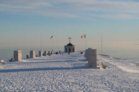 The top of mountains Grappa in Veneto, Italyの写真素材