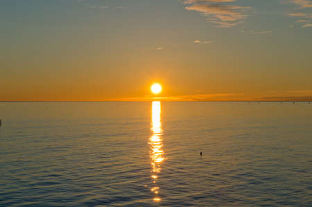 Sea at sunsetの写真素材