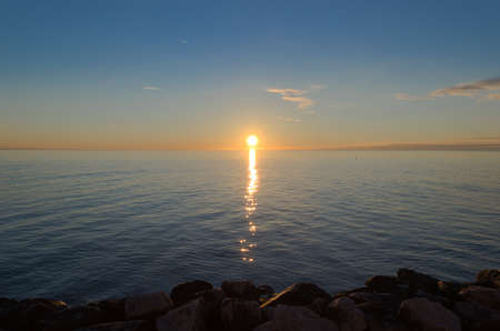 Sea at sunsetの写真素材