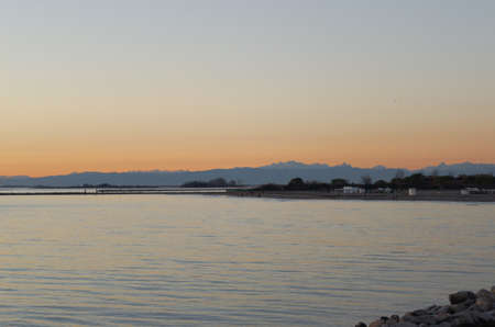 Sea at sunsetの写真素材