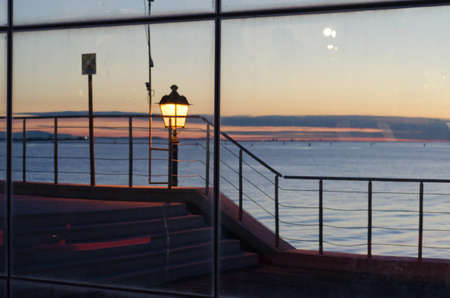 Reflections of a street lamp