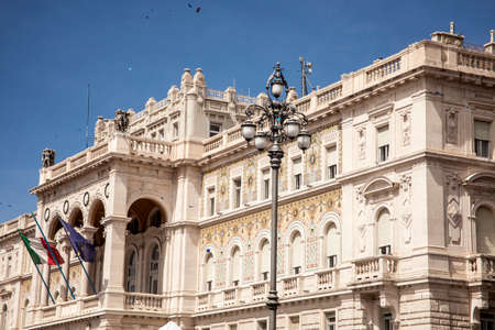 Piazza UnitÃ  in Trieste, a spring Sundayのeditorial素材