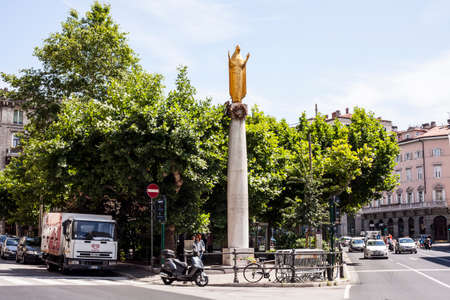 An important area in center of Trieste, Italy, Goribaldi Squareのeditorial素材