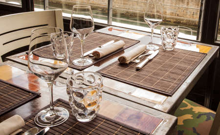Design details of a restaurant, ambient light, backlit.