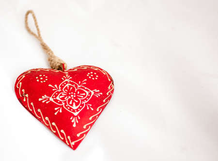 Christmas heart on white background and space for text.の写真素材