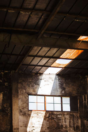 Architectural details of an abandoned building in the Old Port of Trieste.の写真素材