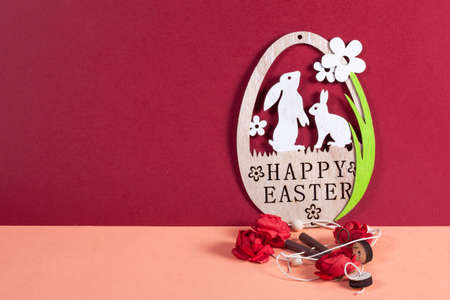 Easter motifs for background, postcards and textures, flash light.