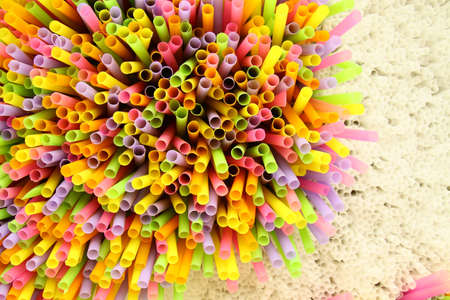 colorful strawの写真素材