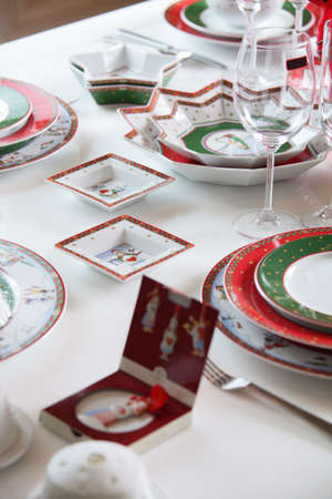 Different brand new utensils on the tableの写真素材