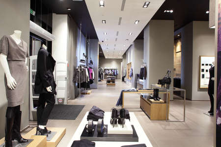 interior of brand new fashion clothes store interior of brand new fashion clothes store