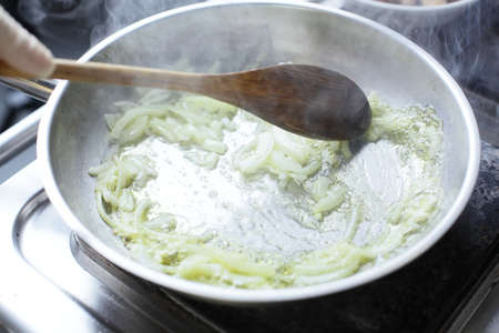 european food cooking process at the kitchenの写真素材