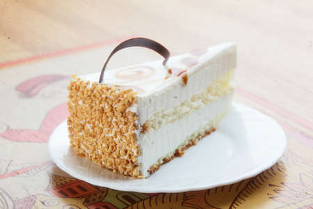 Sweet desert on wood backgroundの写真素材