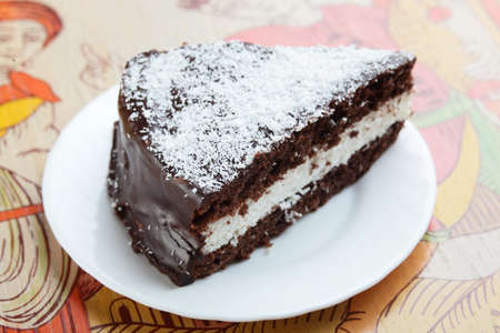 Sweet desert on wood backgroundの写真素材