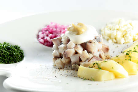 fresh and tasty salad on white backgroundの写真素材