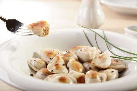 hot and tasty dumplings on a dish