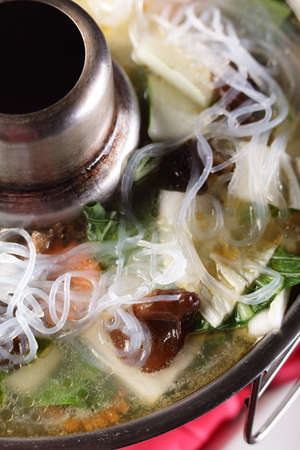 hot and tasty chinese soup with vegetables