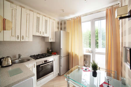 luxury and very clean empty european kitchenのeditorial素材