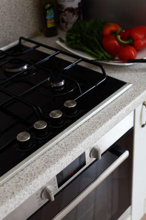 luxury and very clean empty european kitchenのeditorial素材