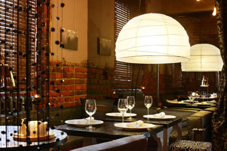 new and clean luxury restaurant in european styleの写真素材
