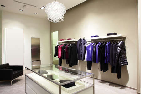 luxury and fashionable european different clothes shopの写真素材