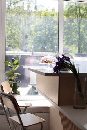 new and clean luxury restaurant in european styleの写真素材