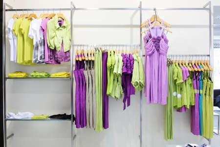 luxury and fashionable european different clothes shopの写真素材